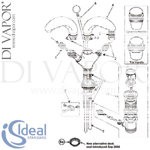 Ideal Standard Waterways CD Basin Mixer Rim Mounted S/Spt Tap Spare Parts - IDL DV 320